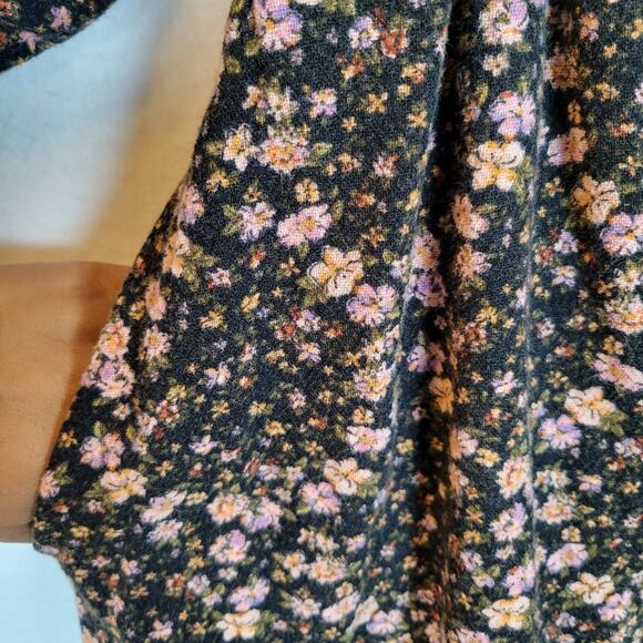 Free People Womens This Is Everything Floral Smocked Mini Dress Size Small Black - Picture 6 of 15